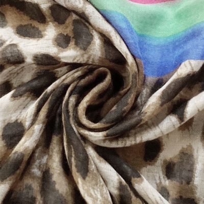 leopard print with colour block multi