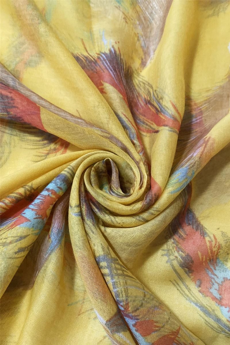floaty print scarf yellow
