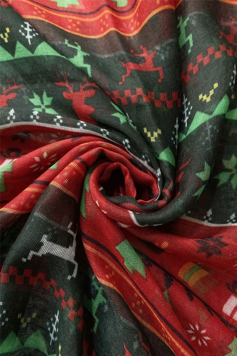 christmas fairisle reindeer print scarf