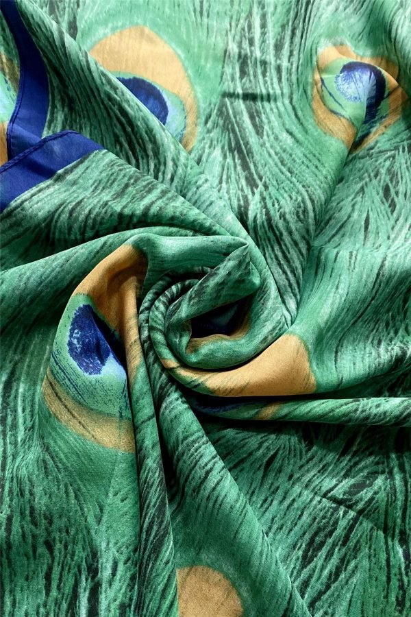 Peacock Feather Print - Green : Scarves Direct: Scarf | Pashmina ...