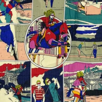 Roy Lichtenstein Style 60s Pop Art Print Scarf - Multi