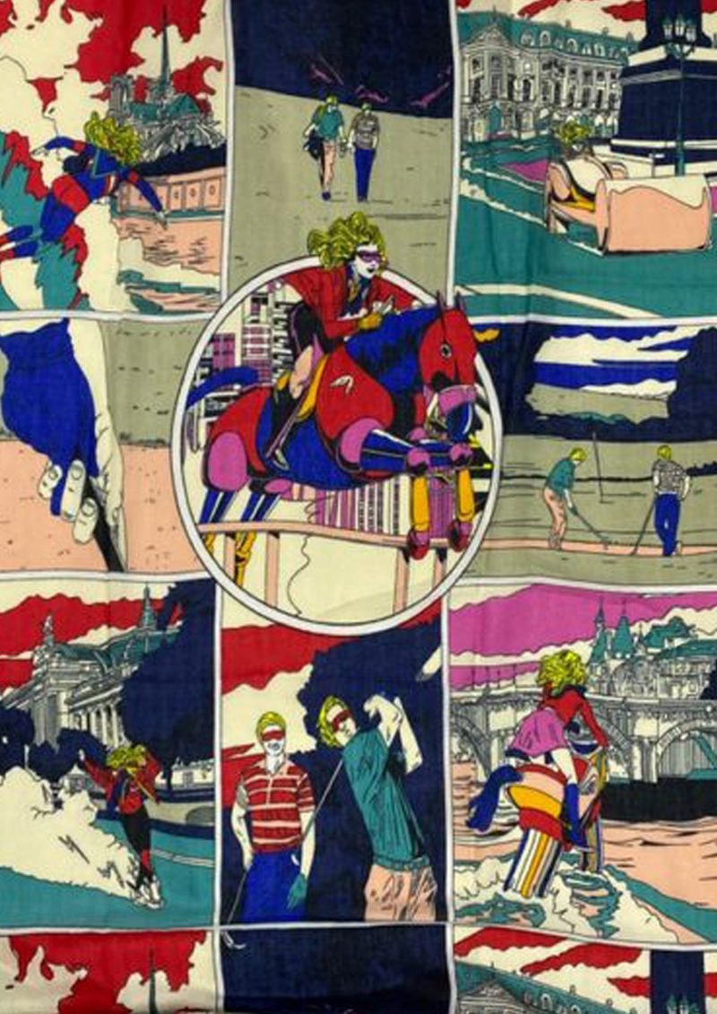 Roy Lichtenstein Style 60s Pop Art Print Scarf - Multi