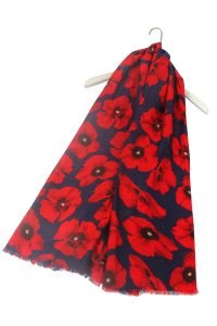 Glitter Bold Poppy Frayed Scarf