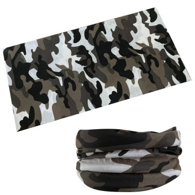 lightweight snood neck warmer brown white traditional camo