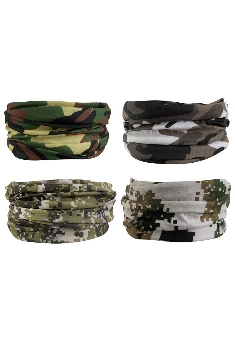 Camouflage Assorted Outdoor Neck Warmer (4 pack)