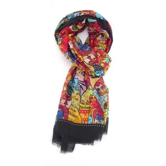 cartoon cats scarf multi