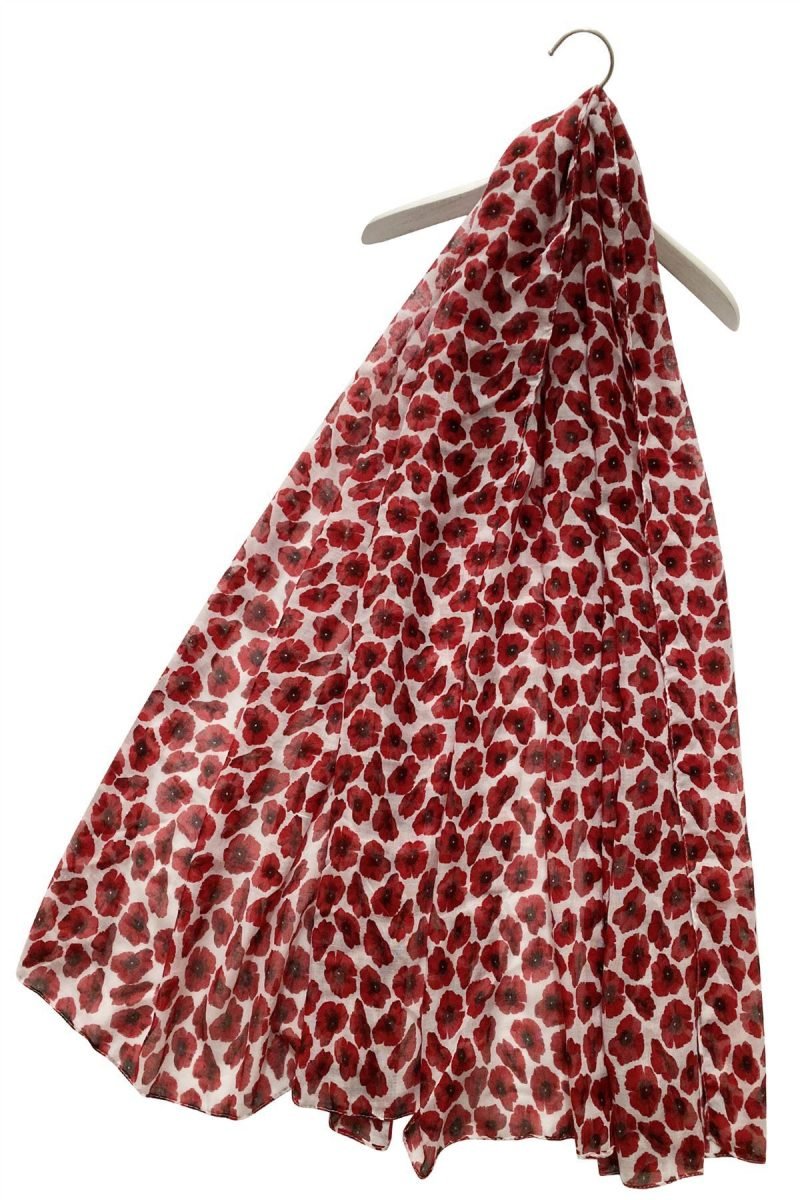 small poppy scarf white