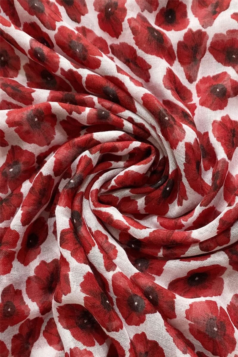 small poppy scarf white