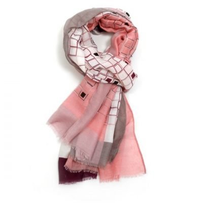 multi square scarf pink