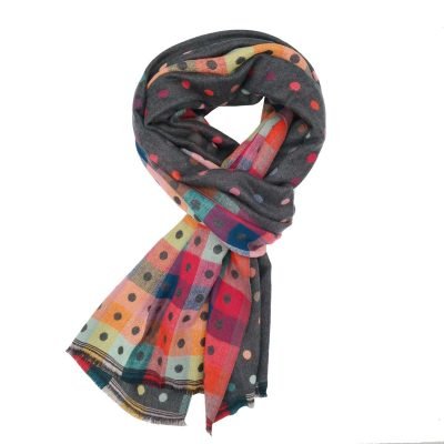 multicoloured dot heavyweight scarf