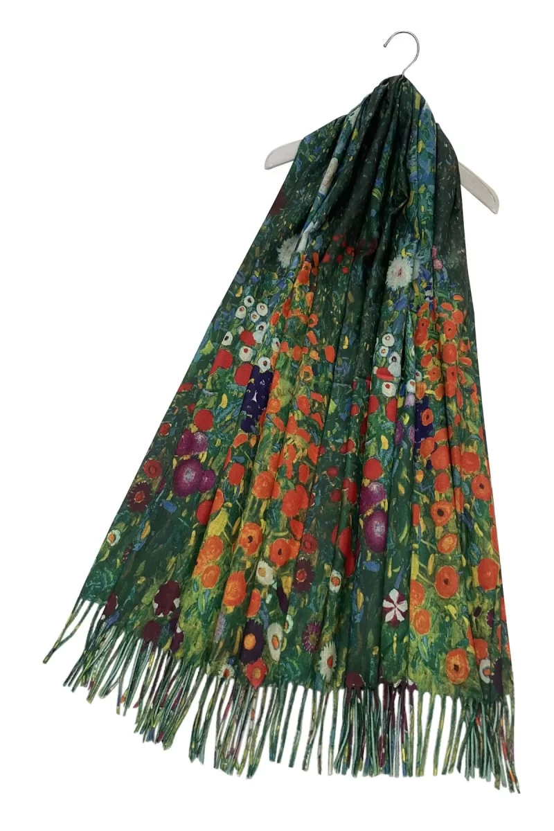 klimt flower garden print wool