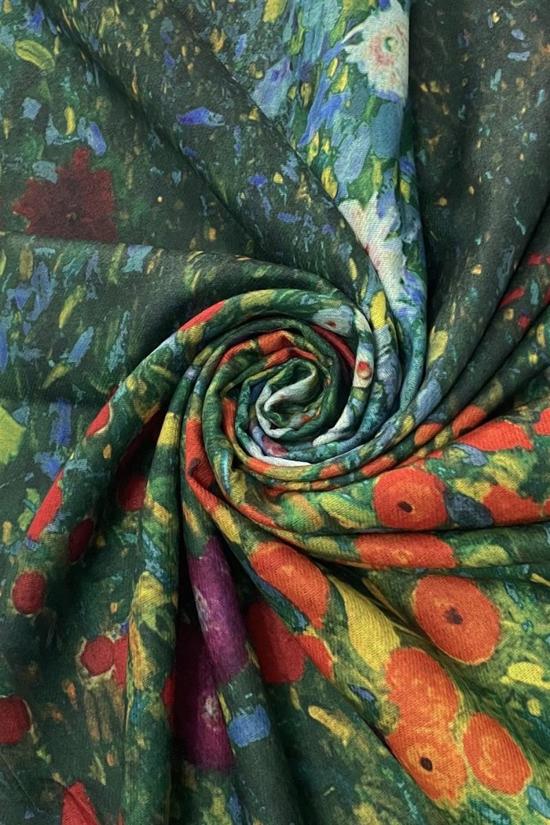 klimt flower garden print wool