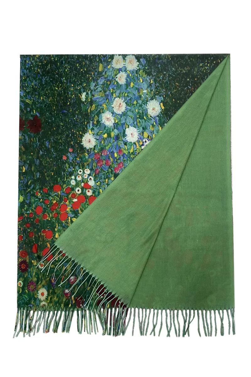 klimt flower garden print wool