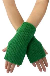 fingerless gloves green