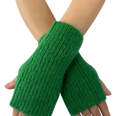 fingerless gloves green