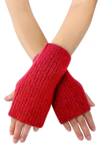 fingerless gloves red