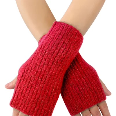 fingerless gloves red