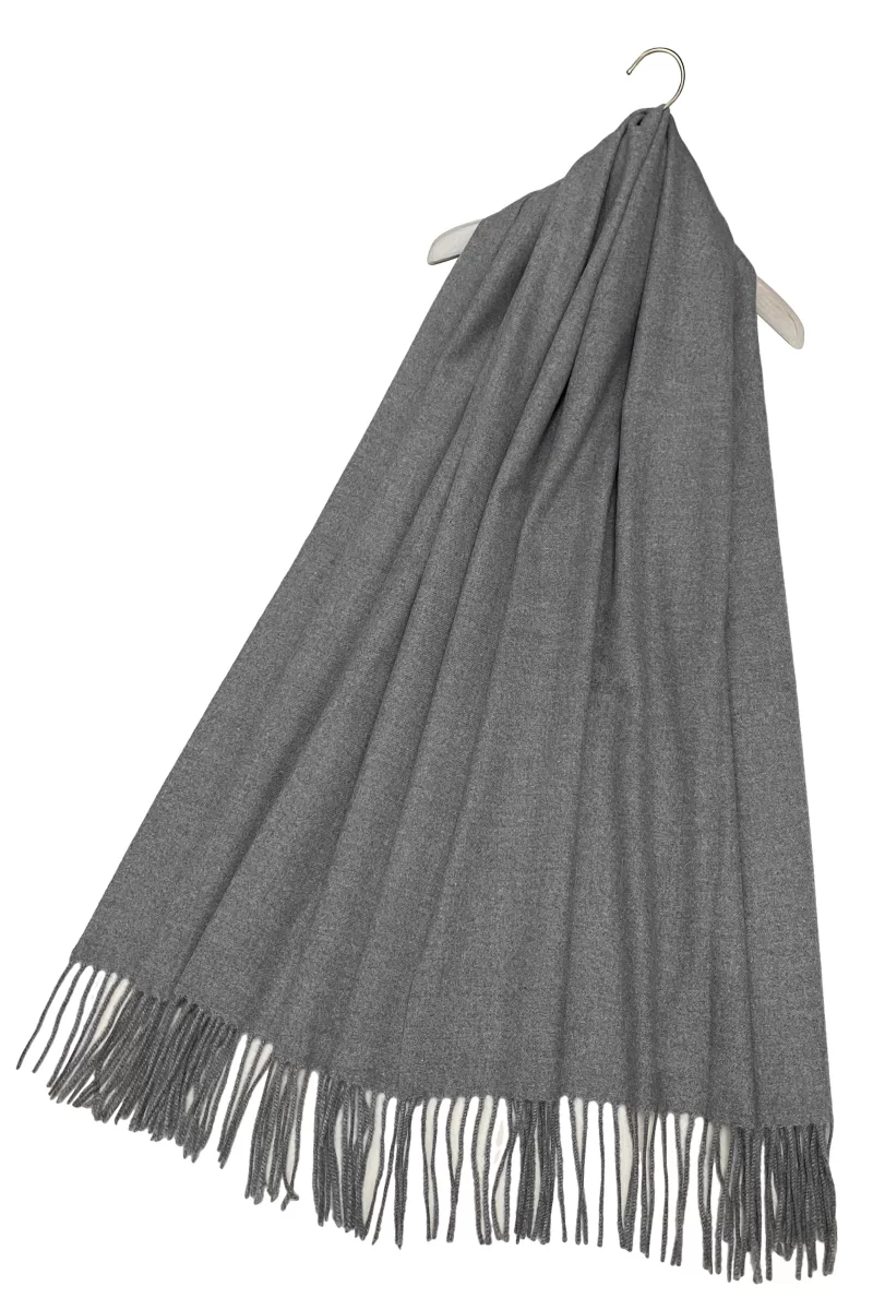 soft wool tassel blanket wrap scarf dark grey