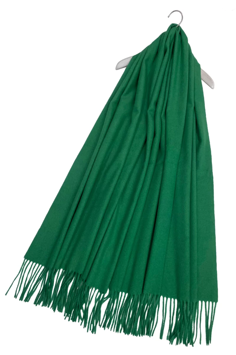 soft wool tassel blanket wrap scarf green