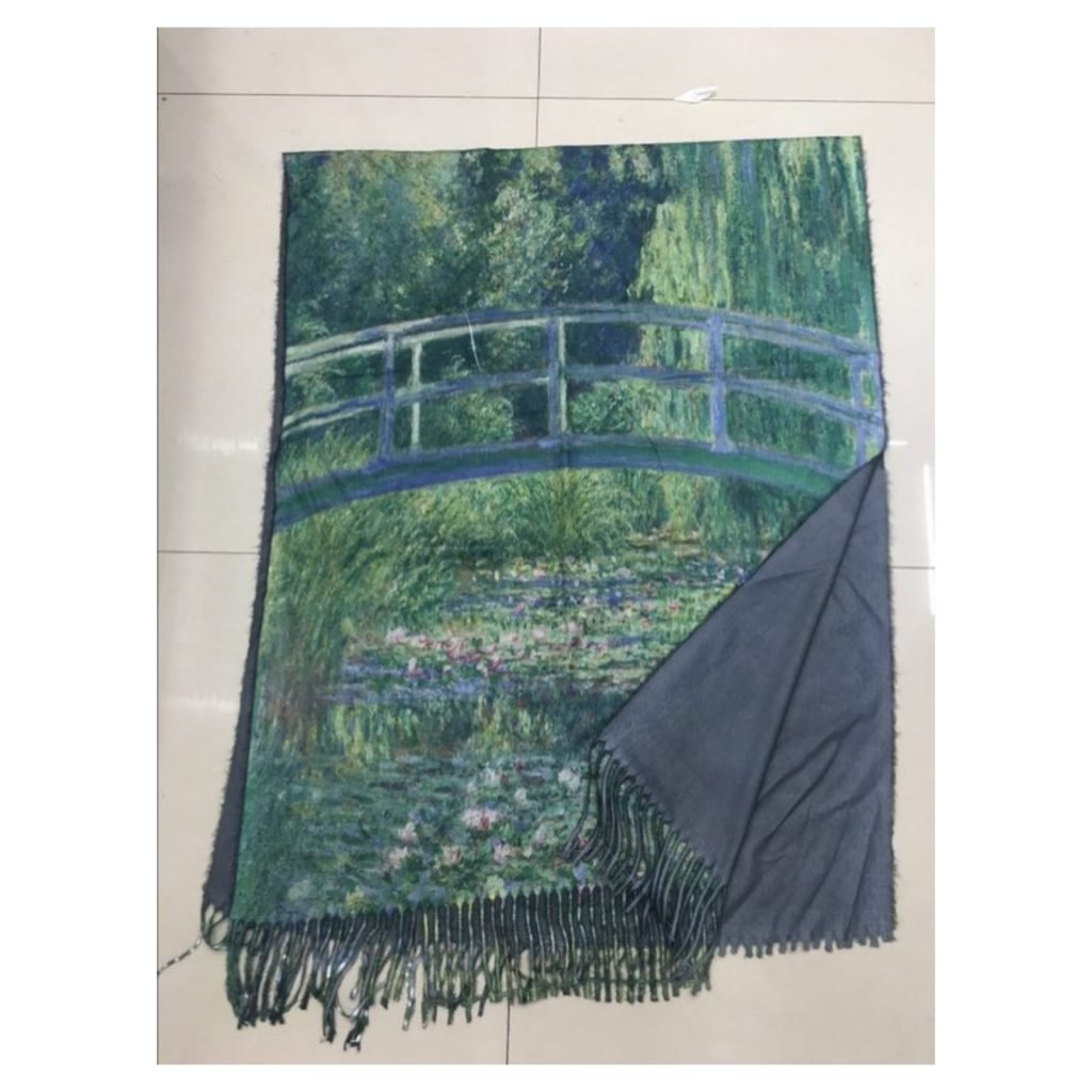 Monet Japanese Footbridge Print Scarf Scarves Direct Scarf   ART0001b 1024x1024 