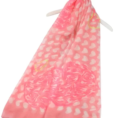 heart scarf pink