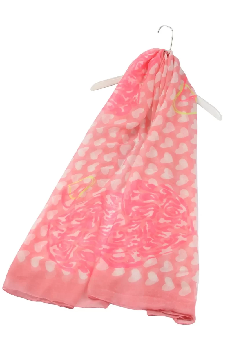 heart scarf pink