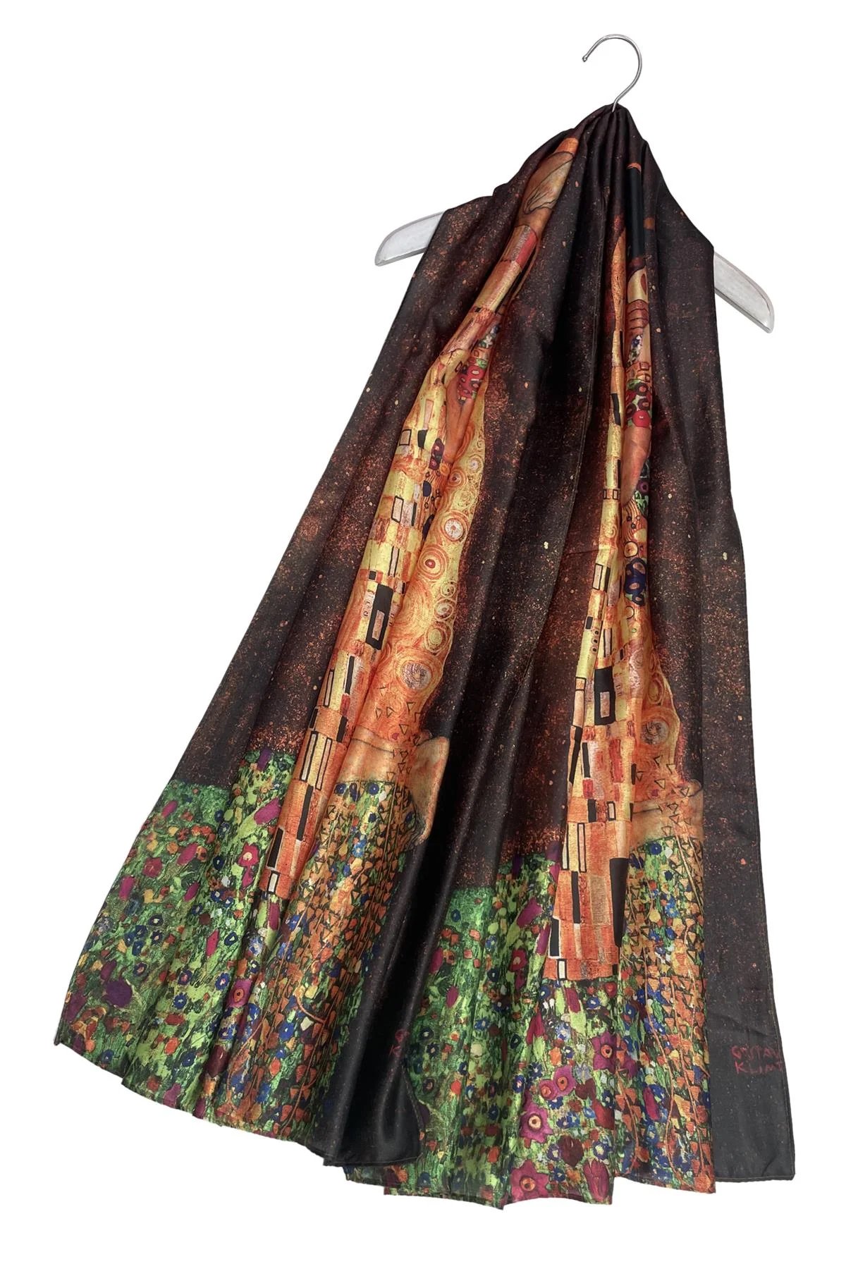 Klimt The Kiss Painting Scarf – Brown : Scarves Direct: Scarf ...