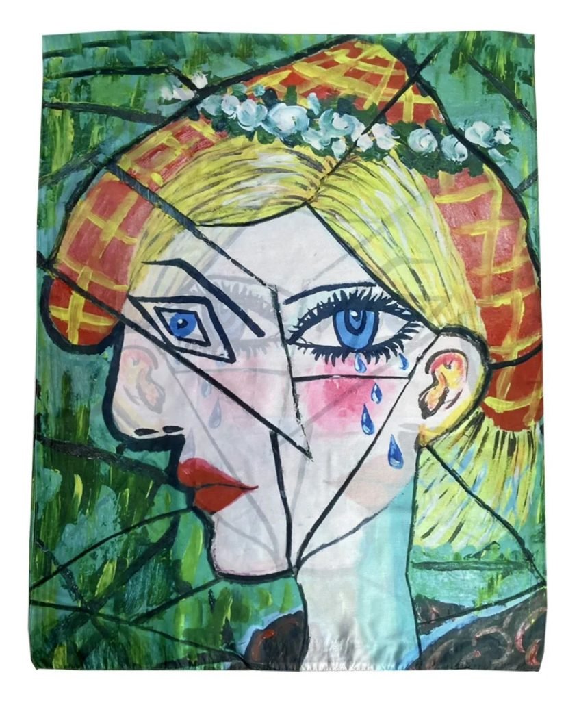 Picasso Style Weeping Woman Print Scarf Scarves Direct Scarf   ART5032a 846x1024 