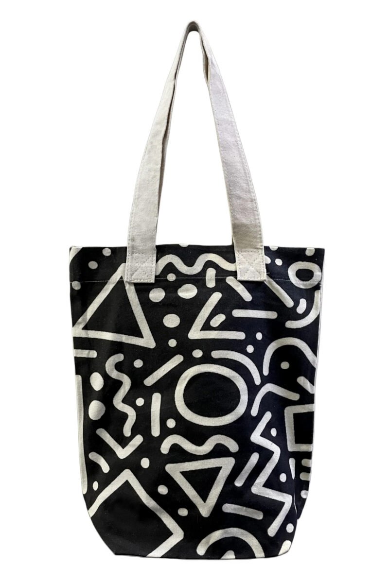 graffiti doodle print cotton tote bag