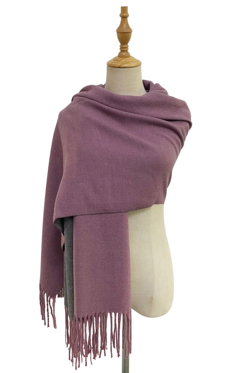 two tone reversible tassel scarf lavender