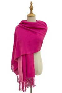 two tone reversible tassel scarf barbie pink