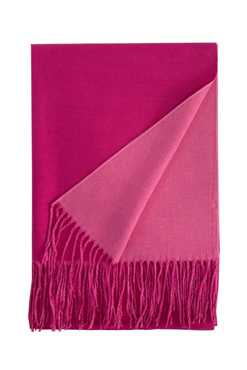 two tone reversible tassel scarf barbie pink