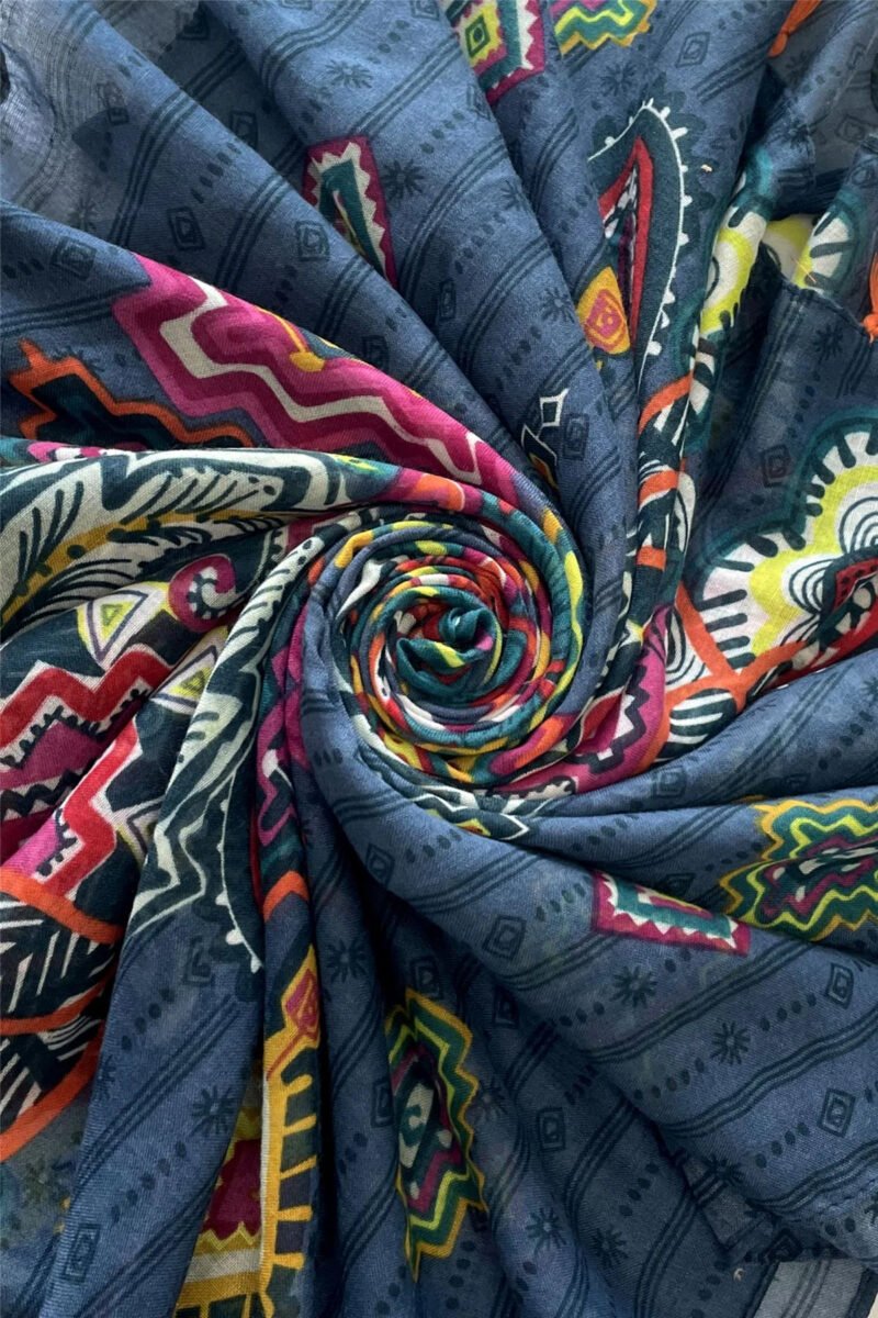 Paisley Aztec Tassel Scarf