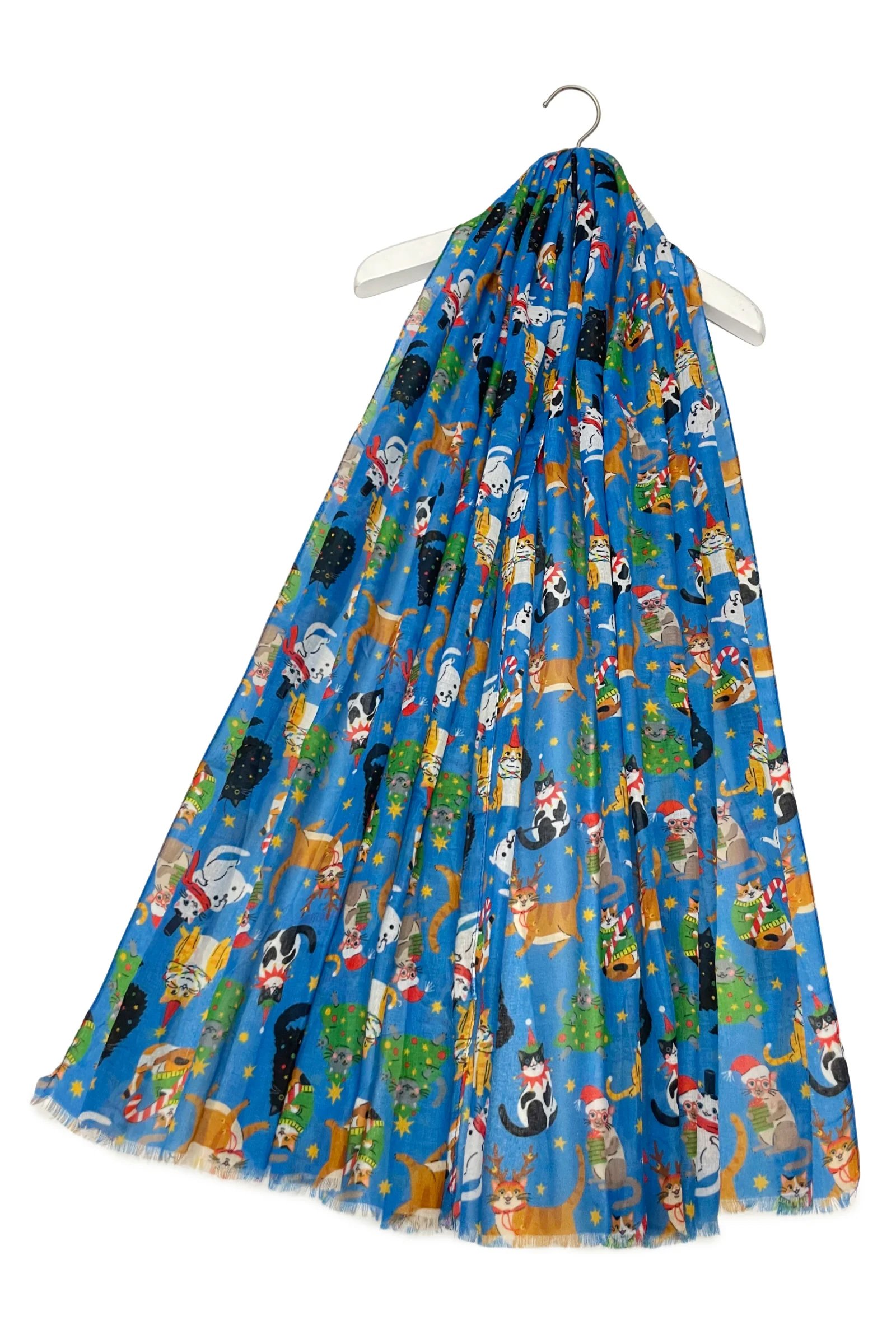 Christmas Cat Print Scarf